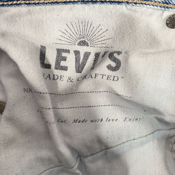 Levis Made & Crafted Barrel Crop Jeans Womens 26 (29x24) Blue Light Wide Tapered - Picture 14 of 16
